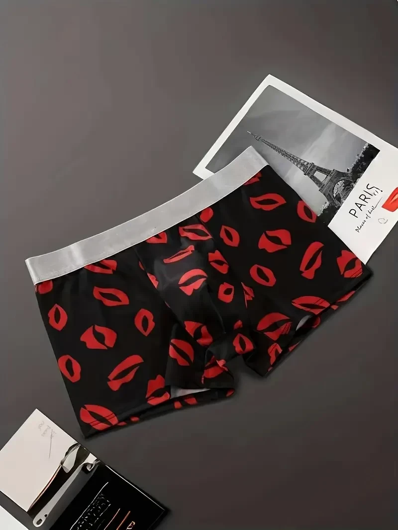CailanKailin Men'S Fiber Boxer Briefs, Ultra-Thin Geometric Pattern