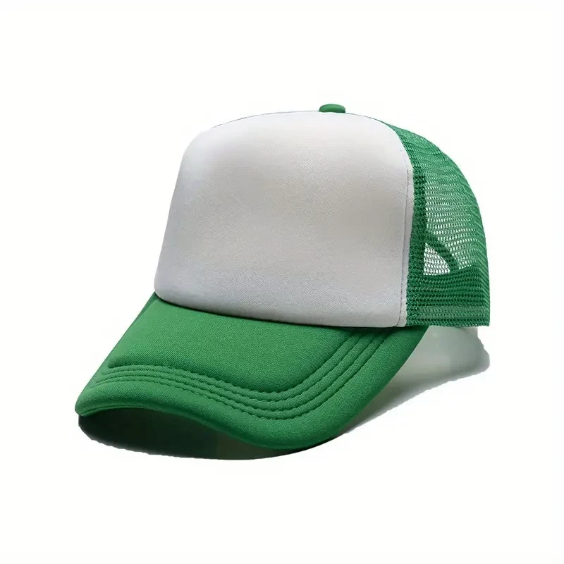 Two Tone Sports Baseball Cap, Breathable Mesh Sunscreen Trucker Hat, Unisex Adjustable Dad Hat for Outdoor Golf Tennis Running